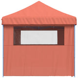 Foldable Party Tent Pop-Up with 4 Sidewalls Terracotta - Top-Down View