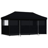 Foldable Party Tent Pop-Up with 4 Sidewalls Black