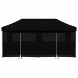 Foldable Party Tent Pop-Up with 4 Sidewalls Black
