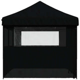 Foldable Party Tent Pop-Up with 4 Sidewalls Black