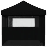 Foldable Party Tent Pop-Up with 4 Sidewalls Black - Top-Down View