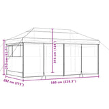Foldable Party Tent Pop-Up with 4 Sidewalls Black - Extra Image