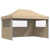 Foldable Party Tent Pop-Up with 3 Sidewalls Beige