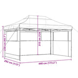 Foldable Party Tent Pop-Up with 3 Sidewalls Beige - Extra Image