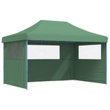 Foldable Party Tent Pop-Up with 3 Sidewalls Green - Front View