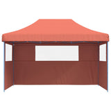 Foldable Party Tent Pop-Up with 3 Sidewalls Terracotta - Side View