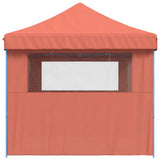 Foldable Party Tent Pop-Up with 3 Sidewalls Terracotta - Top-Down View