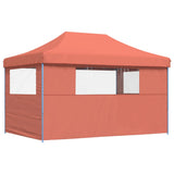 Foldable Party Tent Pop-Up with 3 Sidewalls Terracotta - 45-Degree Angle