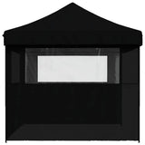 Foldable Party Tent Pop-Up with 3 Sidewalls Black