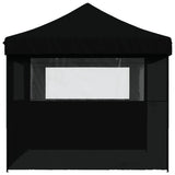 Foldable Party Tent Pop-Up with 3 Sidewalls Black - Top-Down View