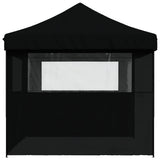Foldable Party Tent Pop-Up with 3 Sidewalls Black - Top-Down View