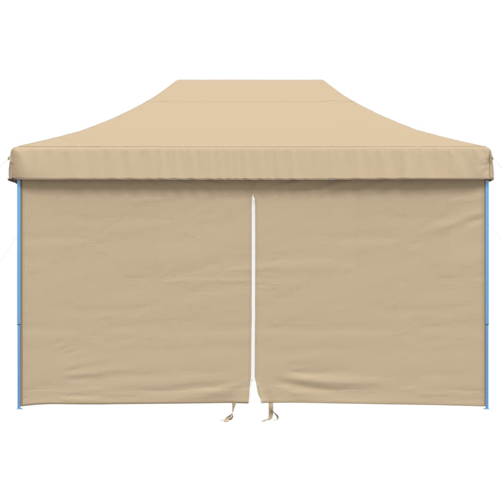 Foldable Party Tent Pop-Up with 4 Sidewalls Beige