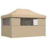 Foldable Party Tent Pop-Up with 4 Sidewalls Beige