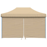 Foldable Party Tent Pop-Up with 4 Sidewalls Beige