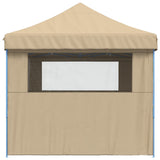 Foldable Party Tent Pop-Up with 4 Sidewalls Beige