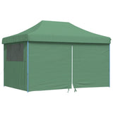 Foldable Party Tent Pop-Up with 4 Sidewalls Green - Front View
