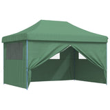 Foldable Party Tent Pop-Up with 4 Sidewalls Green - Close-Up Angle