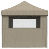 Foldable Party Tent Pop-Up with 4 Sidewalls Taupe