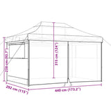 Foldable Party Tent Pop-Up with 4 Sidewalls Taupe - Extra Image