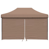 Foldable Party Tent Pop-Up with 4 Sidewalls Brown