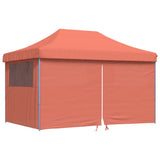 Foldable Party Tent Pop-Up with 4 Sidewalls Terracotta - Front View