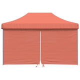 Foldable Party Tent Pop-Up with 4 Sidewalls Terracotta - Side View