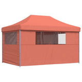 Foldable Party Tent Pop-Up with 4 Sidewalls Terracotta - 45-Degree Angle
