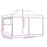 Foldable Party Tent Pop-Up with 4 Sidewalls Terracotta