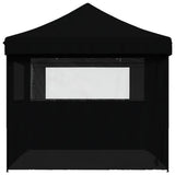 Foldable Party Tent Pop-Up with 4 Sidewalls Black - Top-Down View