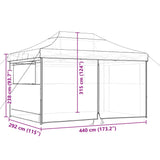 Foldable Party Tent Pop-Up with 4 Sidewalls Black - Extra Image
