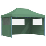 Foldable Party Tent Pop-Up with 3 Sidewalls Green - Front View