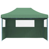 Foldable Party Tent Pop-Up with 3 Sidewalls Green - Side View