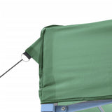Foldable Party Tent Pop-Up with 3 Sidewalls Green - Close-Up Angle