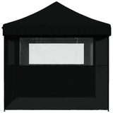 Foldable Party Tent Pop-Up with 3 Sidewalls Black - Top-Down View