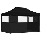 Foldable Party Tent Pop-Up with 3 Sidewalls Black - 45-Degree Angle
