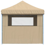 Foldable Party Tent Pop-Up with 4 Sidewalls Beige - Top-Down View