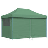 Foldable Party Tent Pop-Up with 4 Sidewalls Green - Front View