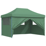 Foldable Party Tent Pop-Up with 4 Sidewalls Green - Close-Up Angle