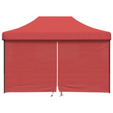 Foldable Party Tent Pop-Up with 4 Sidewalls Burgundy - Side View