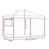 Foldable Party Tent Pop-Up with 4 Sidewalls Burgundy - Extra Image