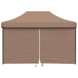 Foldable Party Tent Pop-Up with 4 Sidewalls Brown