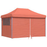 Foldable Party Tent Pop-Up with 4 Sidewalls Terracotta - Front View
