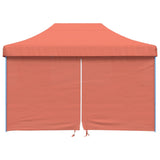 Foldable Party Tent Pop-Up with 4 Sidewalls Terracotta - Side View
