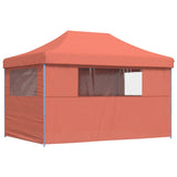 Foldable Party Tent Pop-Up with 4 Sidewalls Terracotta - 45-Degree Angle