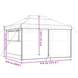 Foldable Party Tent Pop-Up with 4 Sidewalls Terracotta - Extra Image