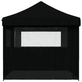 Foldable Party Tent Pop-Up with 4 Sidewalls Black - Top-Down View
