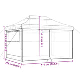 Foldable Party Tent Pop-Up with 4 Sidewalls Black