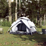 Camping Tent Dome 4-Person White Blackout Fabric Quick Release - Side View