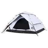 Camping Tent Dome 4-Person White Blackout Fabric Quick Release - Top-Down View