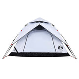 Camping Tent Dome 4-Person White Blackout Fabric Quick Release - Rear View